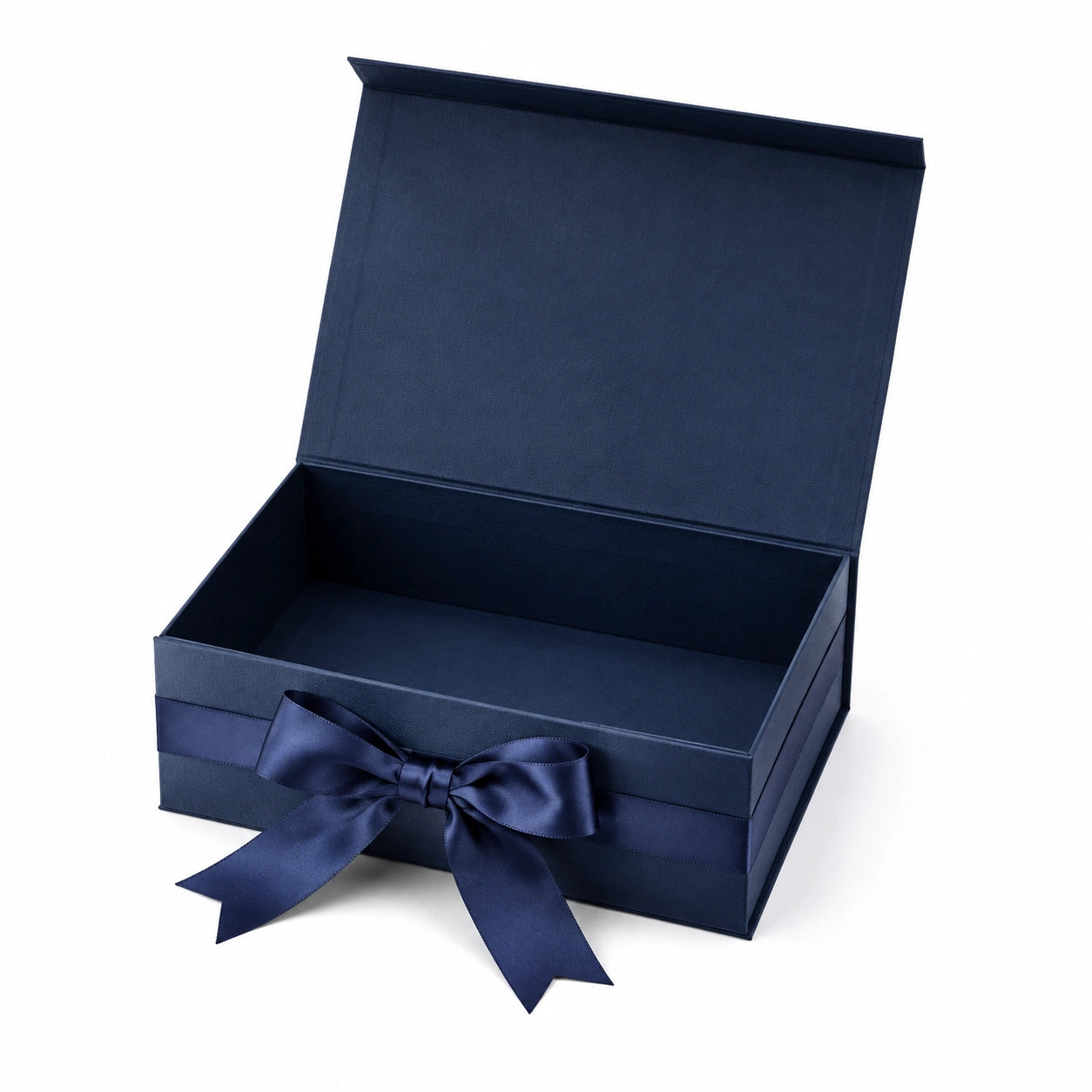 Geschenkbox 30 x 20 x 10 cm aus Karton in Dunkelblau mit Schleifenverschluss