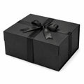 Geschenkbox 25 x 20 x 10 cm aus Karton Schwarz mit Schleifenband