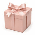 Geschenkbox 15 x 15 x 15 cm aus Karton rosa mit Satinschleife