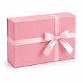 Geschenkbox 30 cm x 20 cm x 12 cm aus Karton Rosa mit Textilschleife - rechteckige Geschenkverpackung