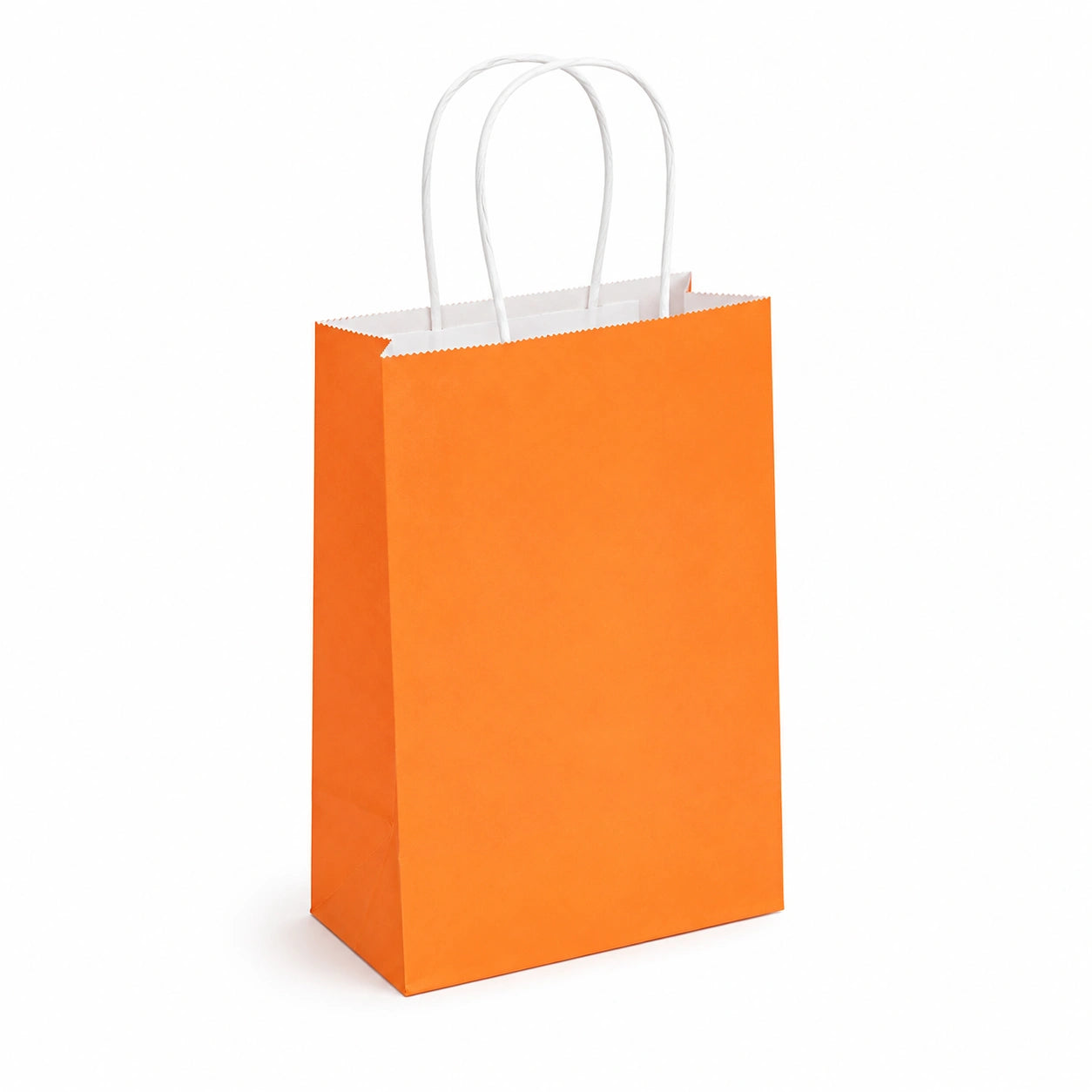 Papiertasche 18 x 8 x 24 cm Orange mit Papierkordelgriffen für Geschenke