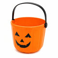 Kunststoff Eimer 25 cm Orange Schwarz mit Kürbisgesicht für Süßigkeiten und Dekoration