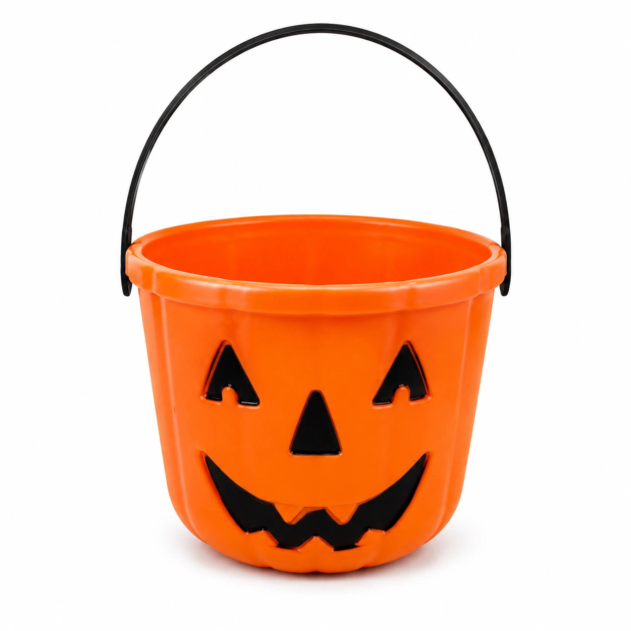 Süßigkeiteneimer 20 cm Kunststoff Orange Halloween mit Tragebügel