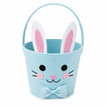 Osterkorb 22 cm Filz Hellblau mit Hasenmotiv und Tragegriff