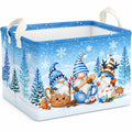 Aufbewahrungskorb 38 x 28 x 28 cm aus Polyester Blau mit Wintermotiv faltbar