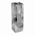 Geschenktüte 13 x 8 x 35 cm Papier Grau Schwarz für Flaschen geometrisch